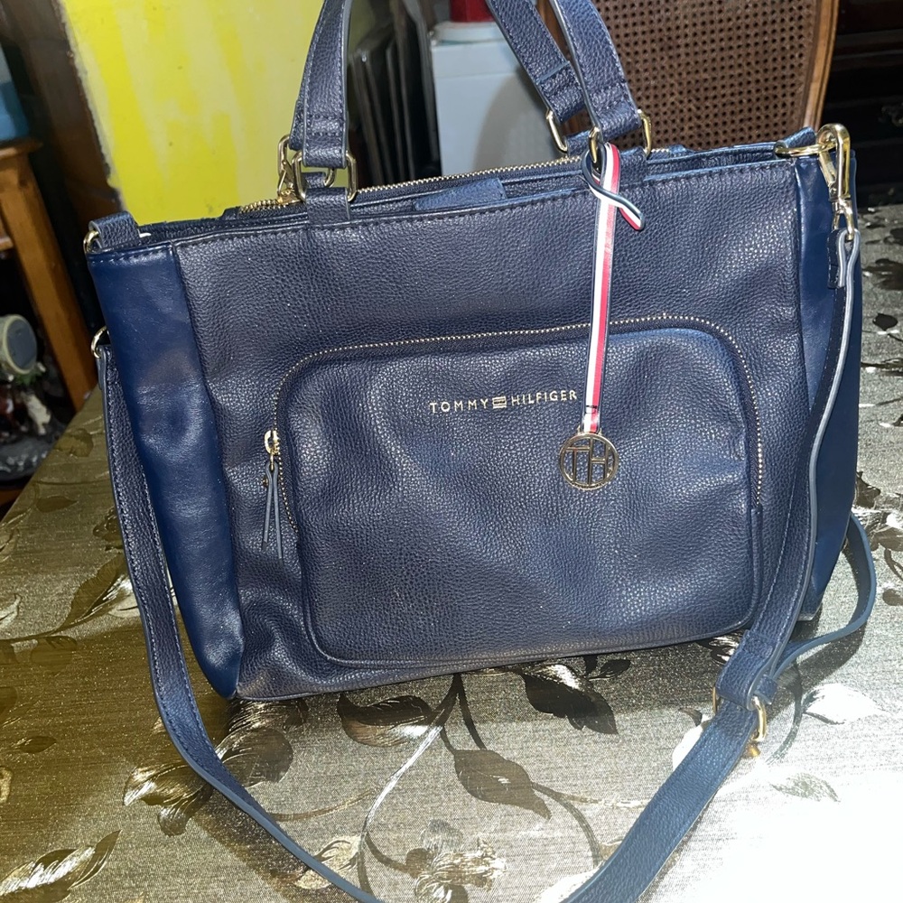 Tommy Hilfiger Blue Shoulder Bag with Adjustable Strap